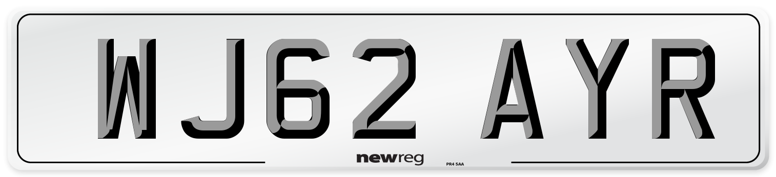 WJ62 AYR Number Plate from New Reg